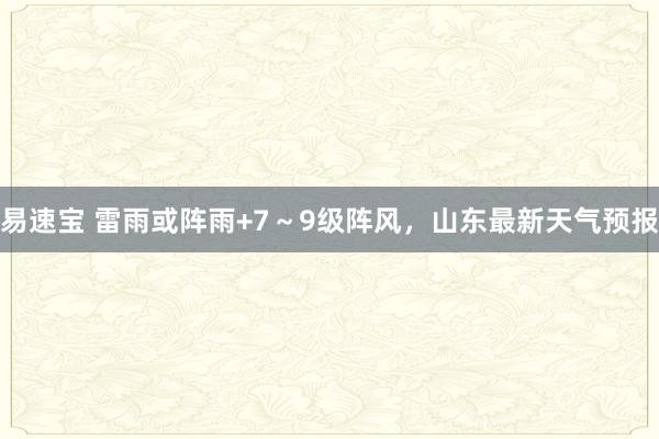 易速宝 雷雨或阵雨+7～9级阵风，山东最新天气预报